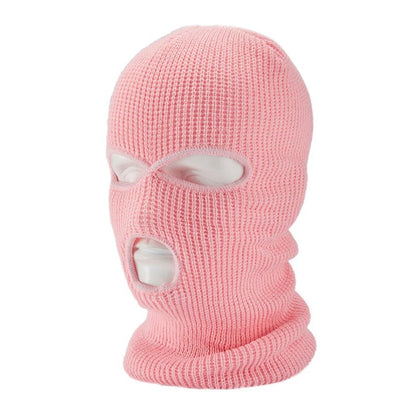 Full Face Cover Ski Mask Hat - 3 Holes Balaclava, Windproof Knit Beanie for Army, Tactical, and Winter Warmth, Unisex