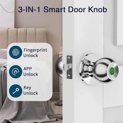 CIEPOJIET Bluetooth Fingerprint Smart Lock – Keyless Tuya App Door Lock with Fingerprint Access