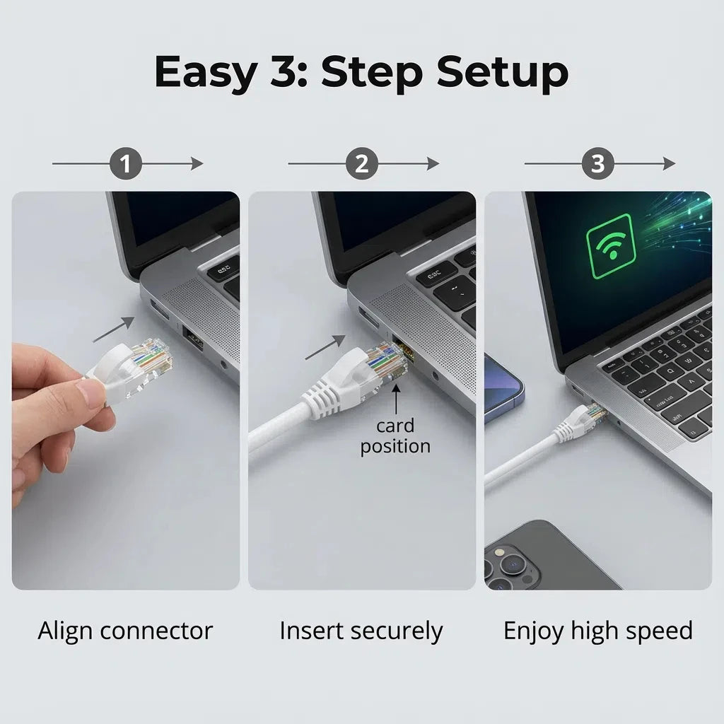Cat6 Ethernet Cable RJ45 UTP 0.5M–50M – 1000Mbps High-Speed LAN Network Cable for Router, Computer & Internet Connection