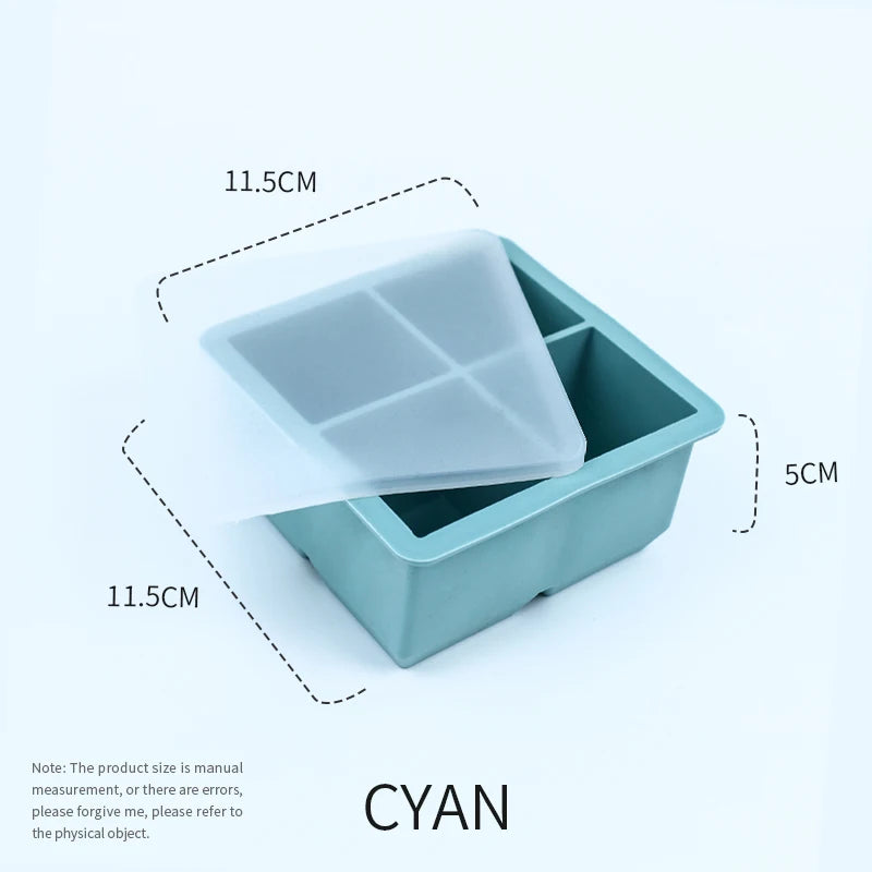 Silicone Large Ice Cube Molds – 2-Inch Big Ice Trays with Removable Lid, BPA-Free, Flexible & Stackable