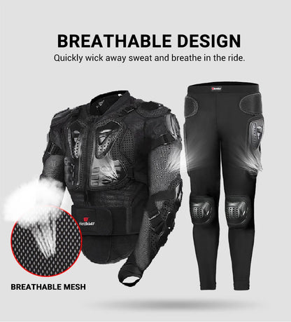 5XL Men's Motorcycle Jacket – Full Body Armor Protection for Motocross, Enduro Racing, Moto Gear & Protective Clothing