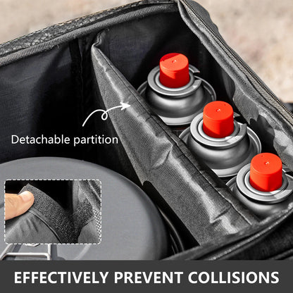 BISINNA Outdoor Camping Storage Bag - 26L/30L/42L Folding Gas Tank & Cookware Organizer with Adjustable Dividers