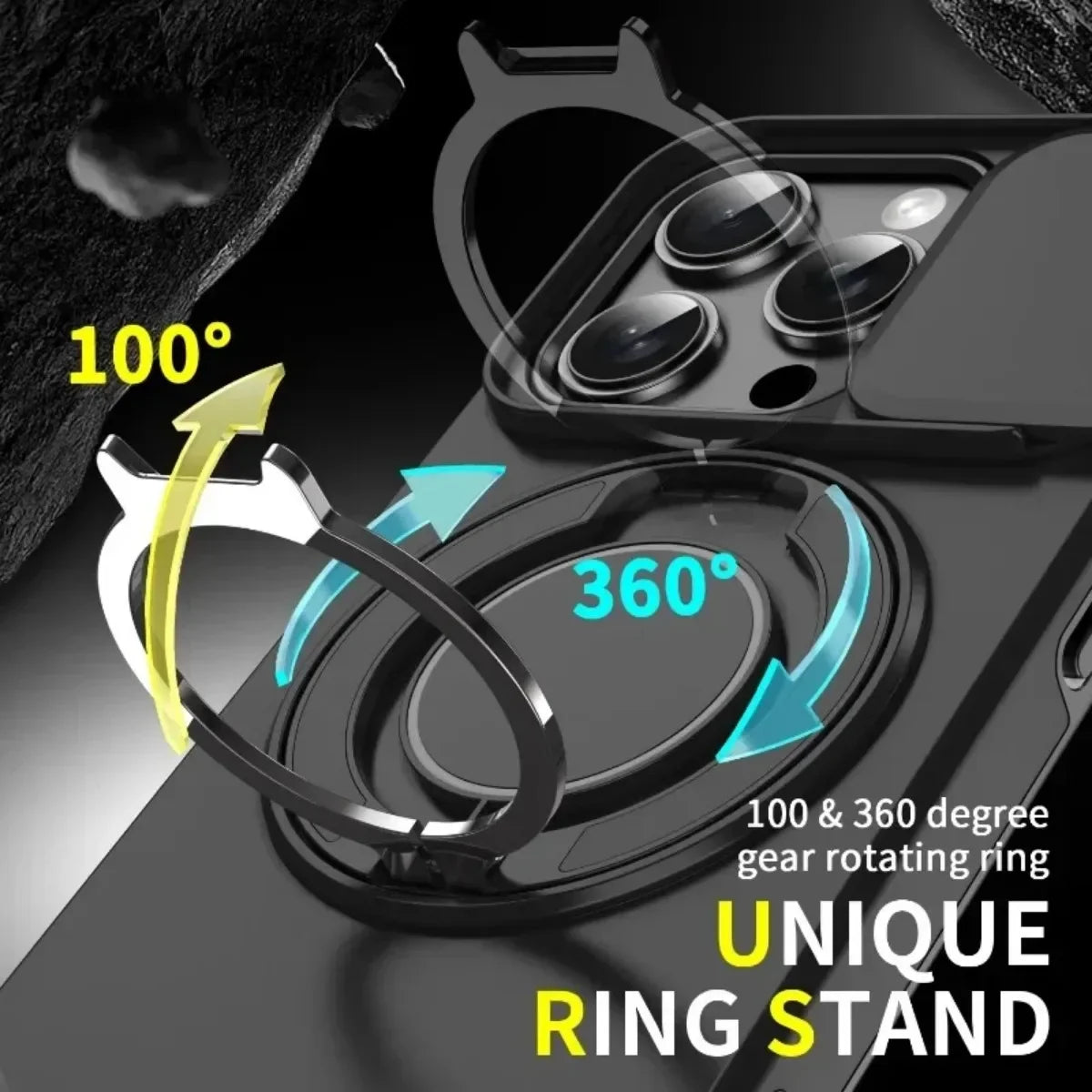 Armor Magnetic iPhone Case with Lanyard – Shockproof Slide Camera Protection for iPhone 11-16 Pro Max