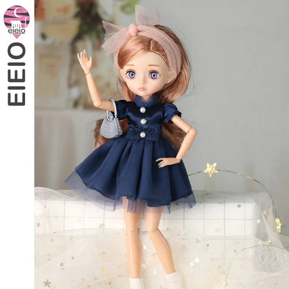 26cm BJD Doll for Girls – Purple Hair Fashion Princess with Big Eyes & Accessories Gift
