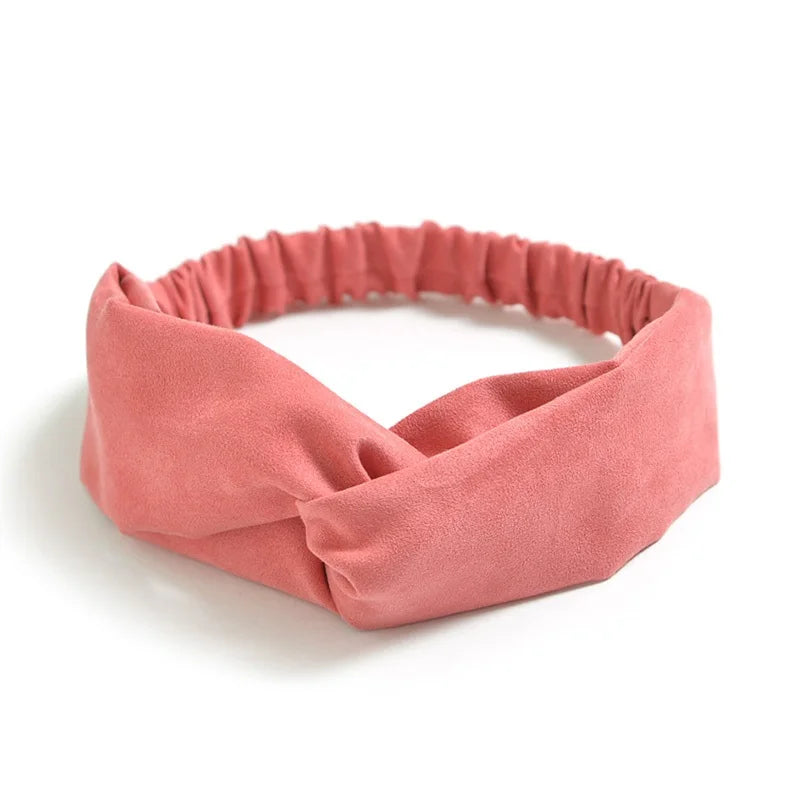 Women Cross Top Knot Headband – Elastic Soft Solid Color Hair Bands, Twisted Knotted Headwrap, Hair Accessories for Girls