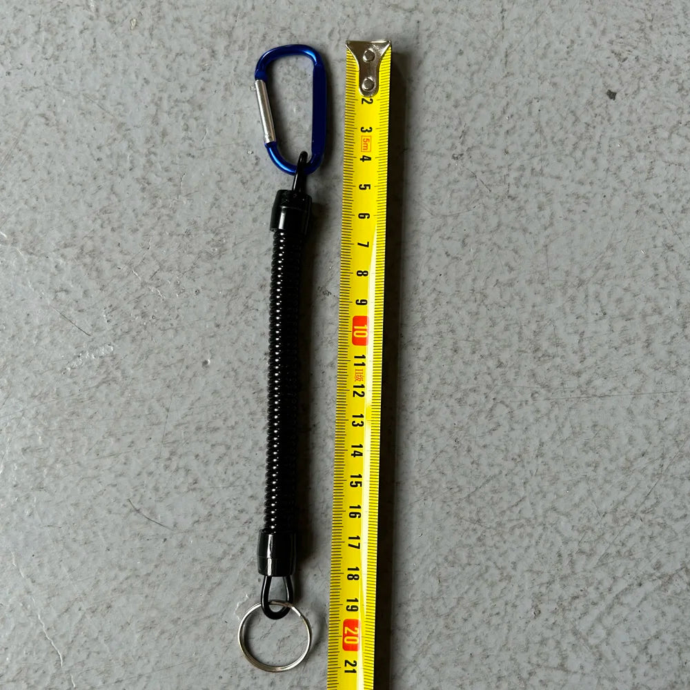 Tactical Retractable Spring Elastic Rope Security Gear Tool - Outdoor Anti-lost Phone Keychain & Fishing Lanyard for Hiking and Camping