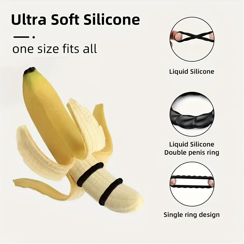 3PCS Durable Silicone Cock Rings – Penis Enlargement, Delay Ejaculation & Scrotum Lock Rings for Men Adults
