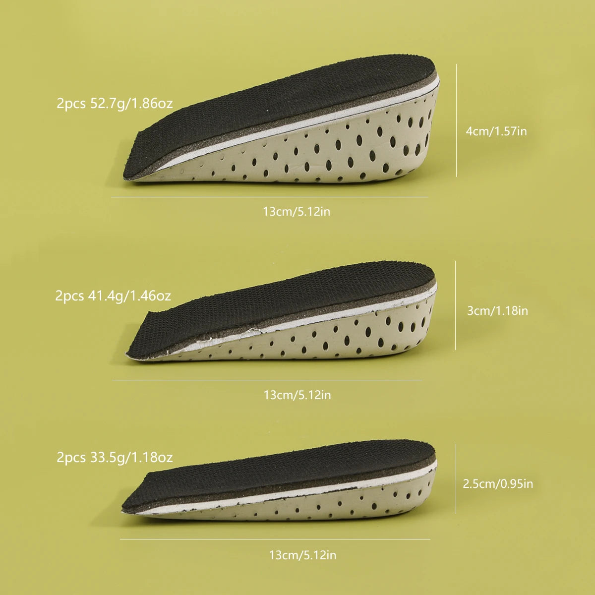 Heightening Insoles Shoe Lift — 1 Pair Taller Pad for Height Increase