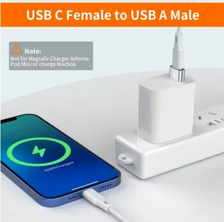 5PCS USB to USB C OTG Adapters - Durable Metal Converter for iPhone iPad Samsung S23 iWatch AirPods & Universal Devices
