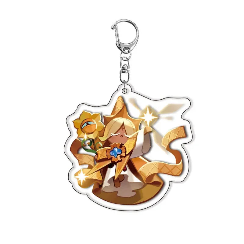 Cookie Run Kingdom Acrylic Keychain – Candy Apple, Milk Shadow & Mystic Flour Bag Accessories Gift