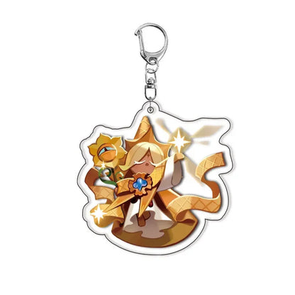 Cookie Run Kingdom Acrylic Keychain – Candy Apple, Milk Shadow & Mystic Flour Bag Accessories Gift