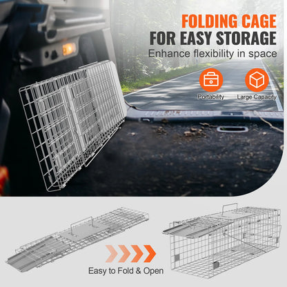 SucceBuy Humane Live Animal Cage Trap – Folding Handle for Cats, Rabbits & Rodents