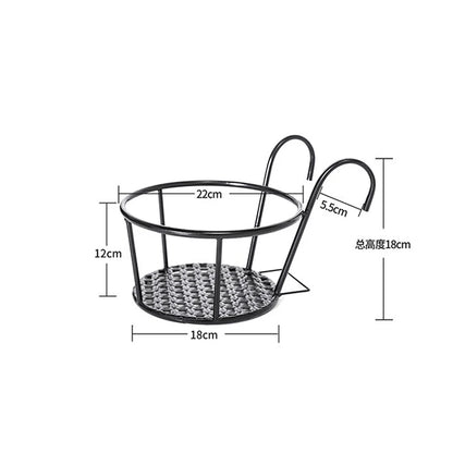 1/2/3pcs Iron Art Hanging Flower Pots with Hooks – Detachable Metal Plant Baskets for Balcony Gardening