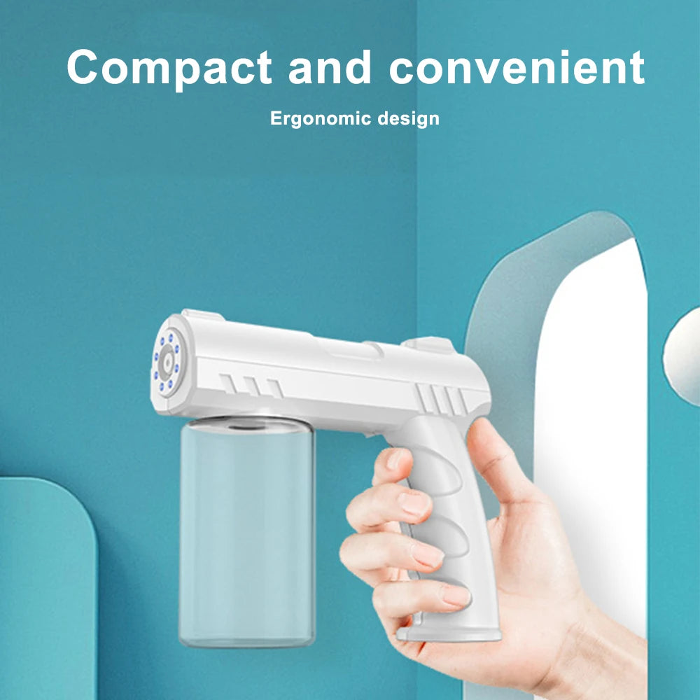 280ML Barber Nano Blue Light Sprayer — Wireless USB Electric Aftershave Steam Spray & Disinfection Gun Atomizer
