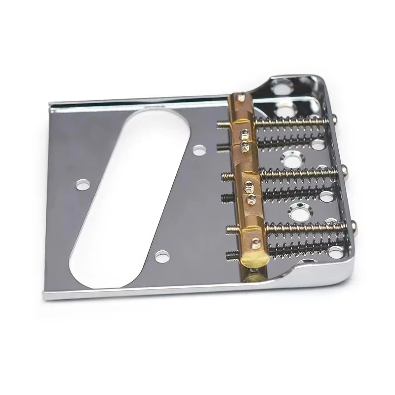 Pro Telecaster TL Bridge Upgrade — 6-Point Brass Saddles with Ashtray Design, CNC Aluminum Base for Vintage Tone Enhancement