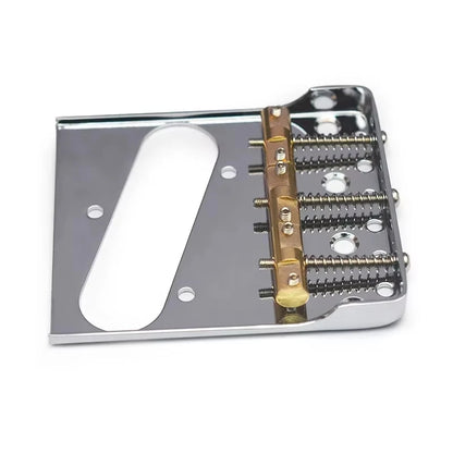 Pro Telecaster TL Bridge Upgrade — 6-Point Brass Saddles with Ashtray Design, CNC Aluminum Base for Vintage Tone Enhancement