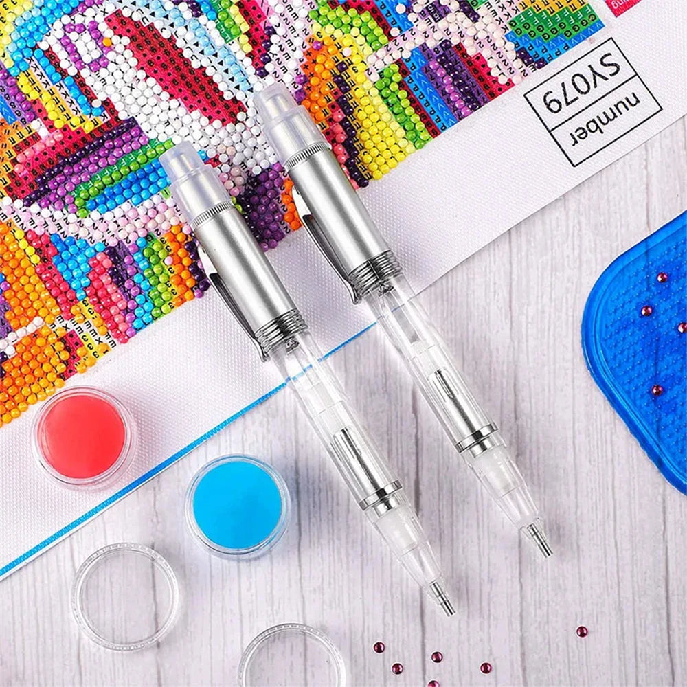 LED DIY Diamond Painting Pen with Light – Illuminated Drill Art Pen Applicator, Bead Lighting Tool & Accessories