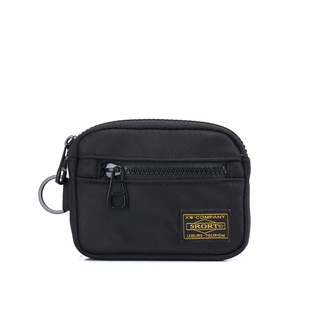 Casual Men's Canvas Coin Purse – Retro Zipper Wallet & Key Holder Small Money Bag for Youth
