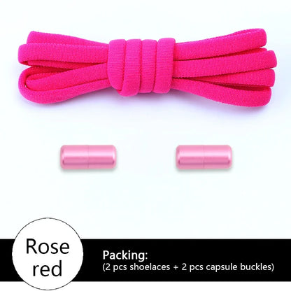 New Colorful Elastic No-Tie Shoelaces – Round Sneakers Laces for Kids & Adults