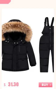 Children’s Winter Clothing Set – Baby Down Jacket Parka & Thick Snowsuit for Boys and Girls