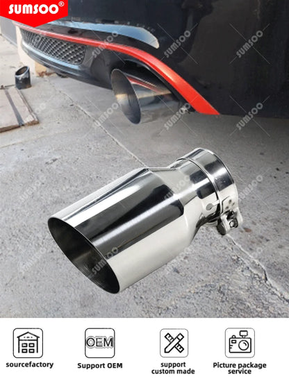 Universal Stainless Steel Car Exhaust Muffler Tail Pipe — Auto Modification Accessory