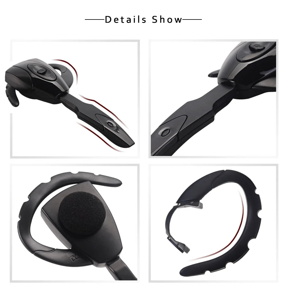 Wireless Bluetooth Headphones – Business Earphones with Microphone, Rechargeable, Handsfree for Car, Driving & Sports