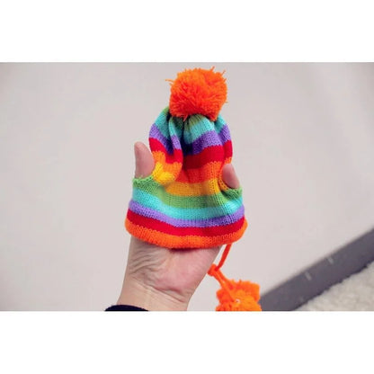 Winter Knitted Pet Accessories Set – Striped Hat, Scarf & Socks for Small Dogs, Puppies & Cats