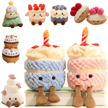 Cartoon Cake Plush Toy - Colorful Birthday Cake, Wedding Cake, Cookie, and Dessert Stuffed Doll for Cute Home Decor and Gifts