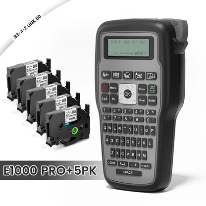 E1000 PRO Industrial Label Printer - Portable Heat Shrink Tube Printer Compatible with Brother HSE-231 and HSE-631 for Cable Marking