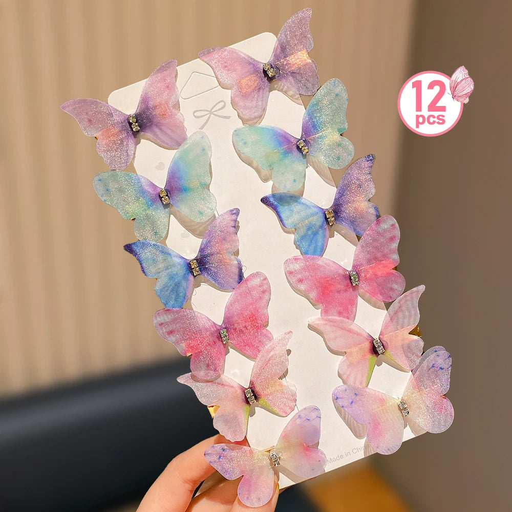 36-Piece Butterfly Hairpins - Dreamy Gradient Colors Cute Hair Accessories for Girls, Birthday Parties, Weddings & Everyday Styling