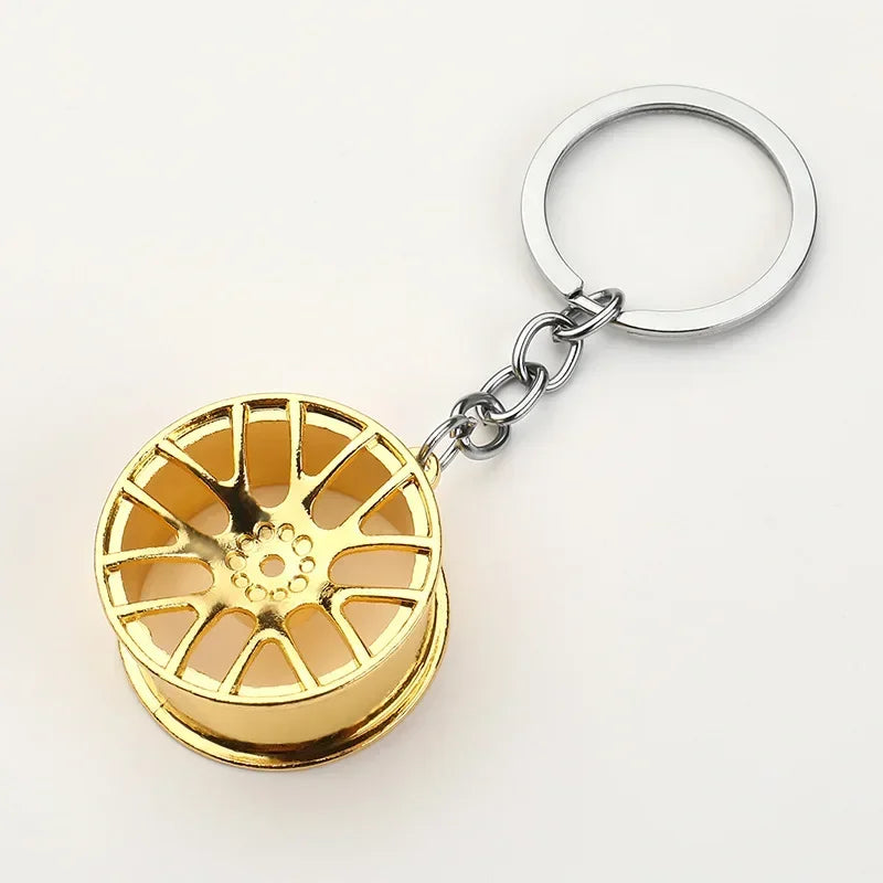 Creative Gear Head Keychain – Speed Gearbox & Turbo Hub Brake Disc Pendant for Car Keys, Shock Absorber Keyring