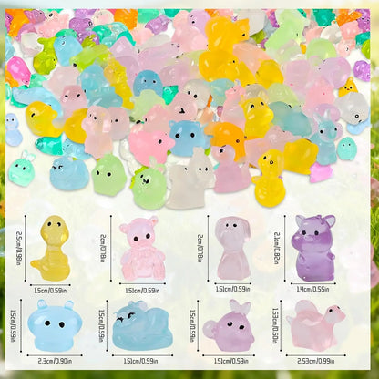 60-Piece Mini Resin Animal Mystery Bag - Cute DIY Craft Charms for Fairy Gardens, Mini Landscapes, and Creative Decorations