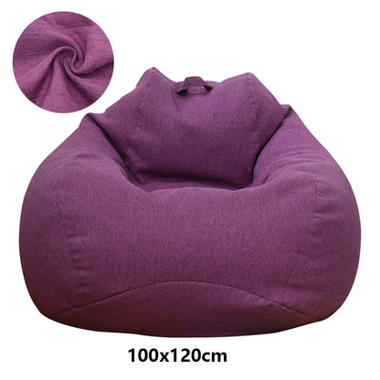 Large Lazy Bean Bag Sofa Cover – Comfortable Tatami Lounger Seat Cover for Living Room & Bedroom (No Filler)