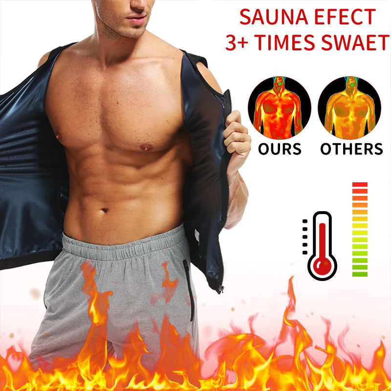 Men’s Abdomen Reducer Body Shaper Vest – Sweat Sauna Waist Trainer for Belly Slimming & Fat Burning Fitness