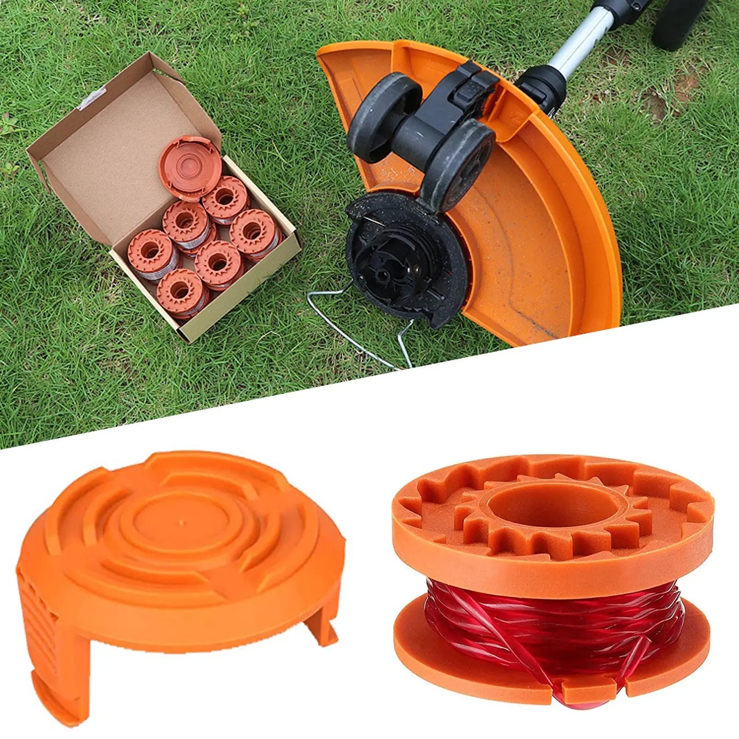 WORX WA0010 Replacement Spool Line - 10ft Trimmer Line with Cap Cover for WG151, WG160, WG165 & WG180 Models