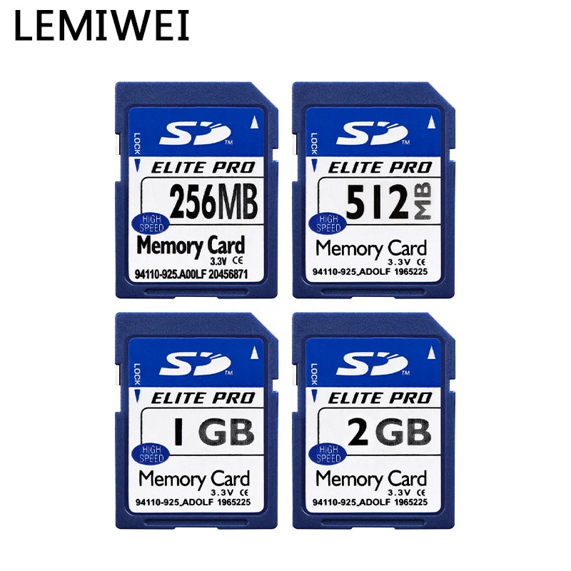 Original Lemiwei Elite Pro SD Memory Card – High-Speed UHS-I Class 10 (128MB–2GB) Durable Blue Storage Card for Testing & Desktop Use