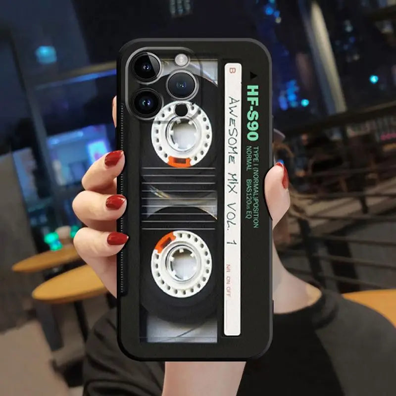 Magnetic Cassette Tape Phone Case – Compatible with Apple iPhone 7, 8, XR, X, XS, 11, 12, 13, 14, 15 & SE 2022