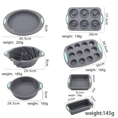 3D Silicone Bread and Muffin Mold Set - Heat Resistant, Non-Stick Kitchen Bakeware for Cakes and Pastries