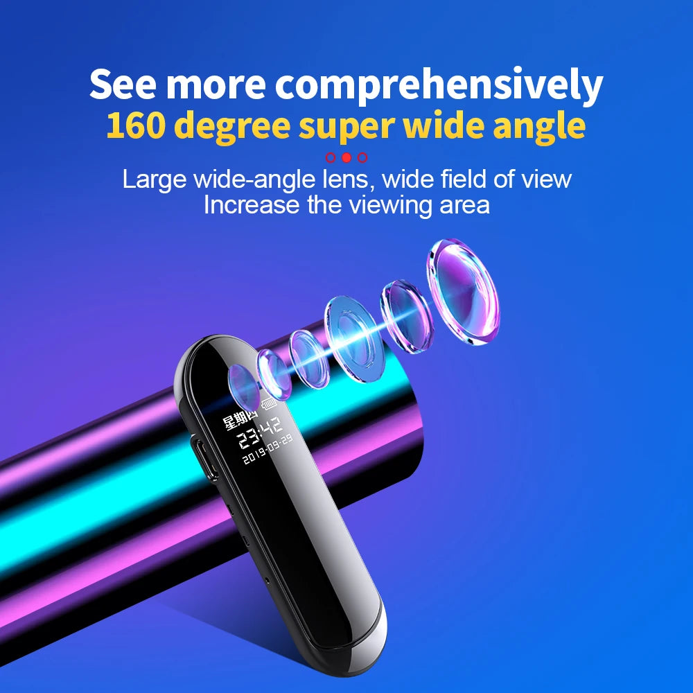 1080P Mini Action Camera - Portable Wide-Angle Necklace Audio & Video Recorder with 4-128GB Storage