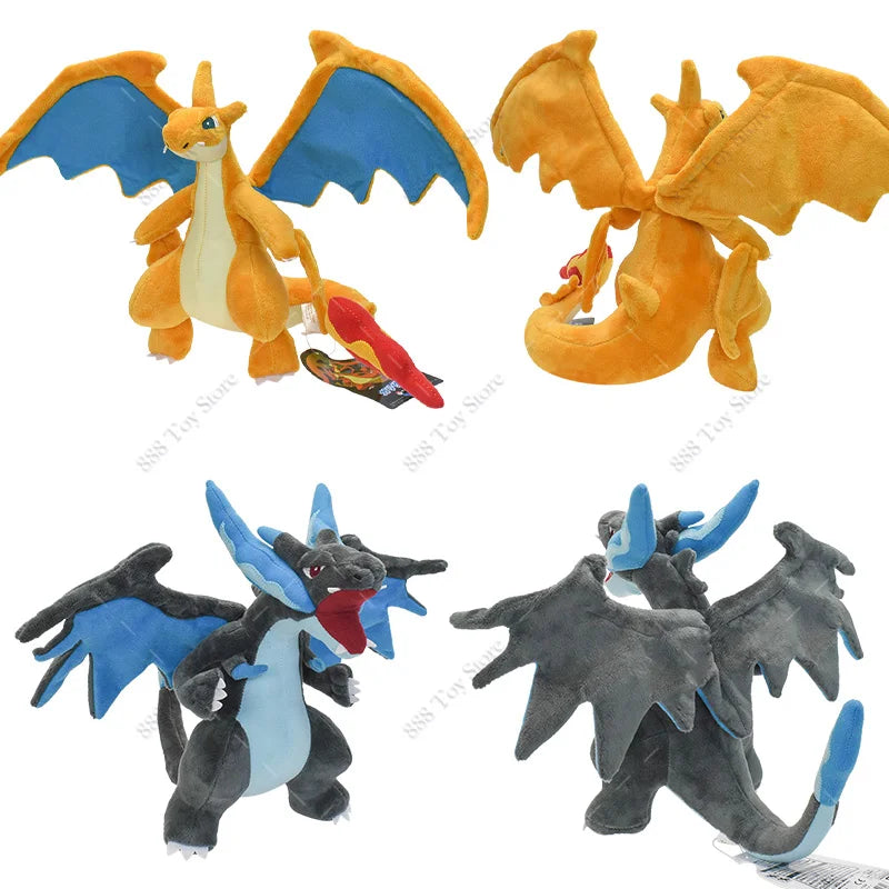 Anime Shiny Pokémon Plush Toys — Charizard, Mega Evolution X, Articuno & Lucario Stuffed Dolls Christmas Gift for Kids