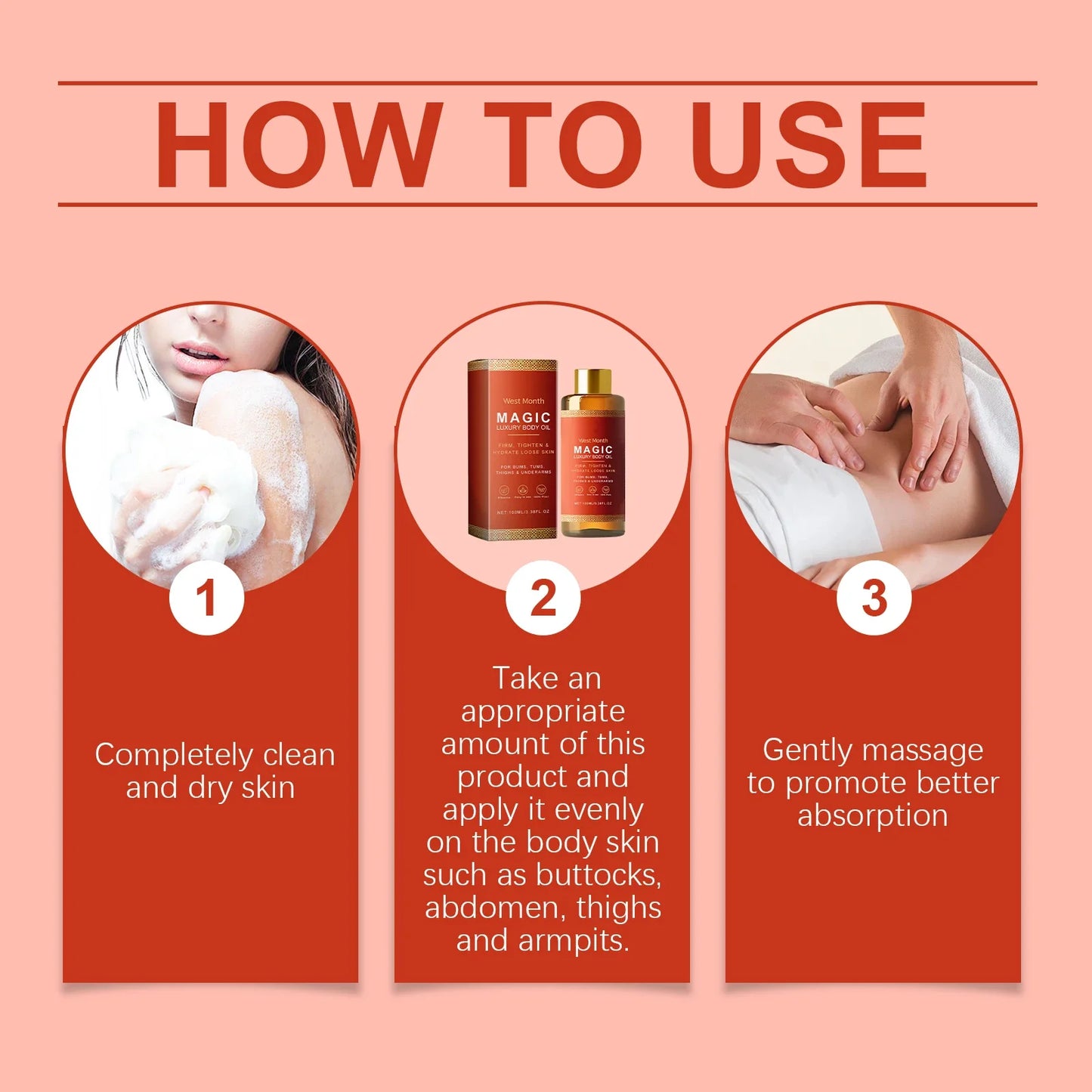Body Firming & Lifting Oil – Moisturizing Skin Care for Sagging, Fine Lines & Brightening