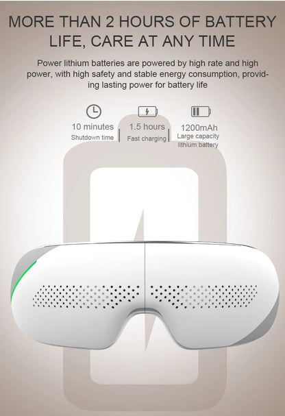 Newest Visible Eye Massager | Smart Airbag Compression Glasses with Bluetooth Music for Better Sleep