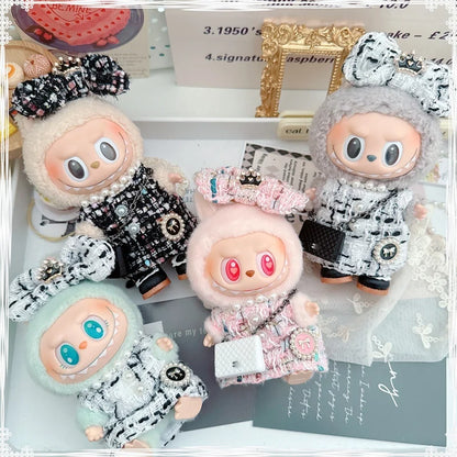 17cm Labubu Doll Accessories - Luxury Sweet Woolen Suit, Crossbody Bag & Princess Shoes Set