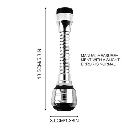Stainless Steel Kitchen Faucet Sprinkler – Water-Saving Rotating Spray Extender, Lengthening Splash-Proof Bubbler