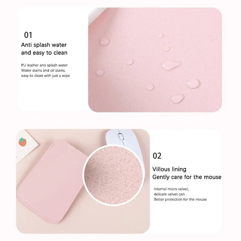 Wireless Mouse Storage Bag - PU Leather Anti-Scratch Protective Sleeve & Small Item Organizer Pouch