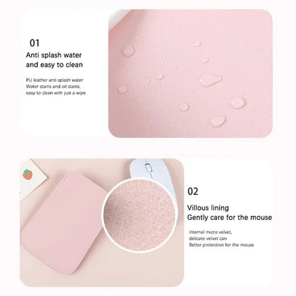Wireless Mouse Storage Bag - PU Leather Anti-Scratch Protective Sleeve & Small Item Organizer Pouch
