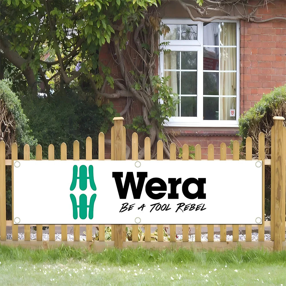 60x240cm WeraS Tools Garage Banner - Polyester Wall Tapestry with Brass Grommets for Indoor & Outdoor Decor