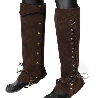 Halloween Medieval Bandage Shoe Covers – Unisex Leg Guard Boots for Viking, Warrior & Knight Cosplay Armor