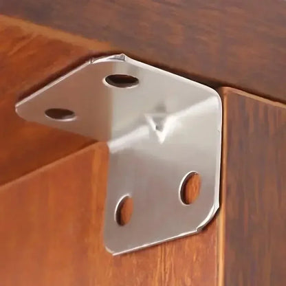 50/10PCS Universal Stainless Steel Corner Bracket | 90 Degree Right Angle Fixed Bracket for Wood Furniture, Bedframe, Cabinet Accessories