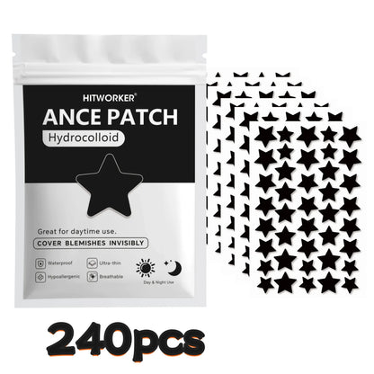 Black Star Hydrocolloid Pimple Patches - Bulk Acne Stickers with Tea Tree Oil, 240/480/800 Pieces
